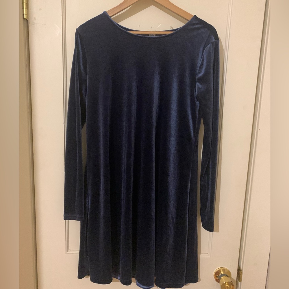 Deep Blue Velvet Old Navy Dress